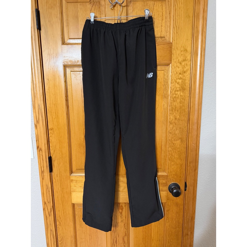 New Balance Womens Black Athletic Track Pants Zip Ankle Pockets Size M